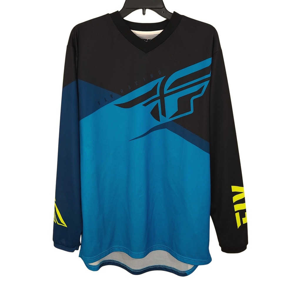 Fly Racing F-16 Long Sleeve Motocross‎ Jersey Mens Large Blue Black Riding Gear
